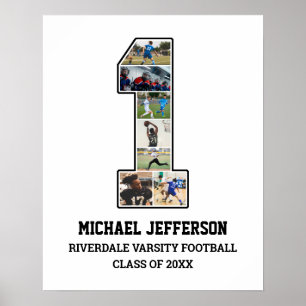 Affiche Joueur Numéro 1 Équipe sportive senior Collage pho