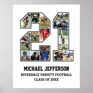 Affiche Joueur Numéro 21 Équipe sportive senior Collage ph