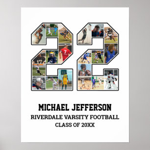 Affiche Joueur Numéro 22 Équipe sportive senior Collage ph