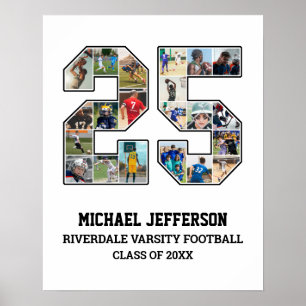 Affiche Joueur Numéro 25 Équipe sportive senior Collage ph