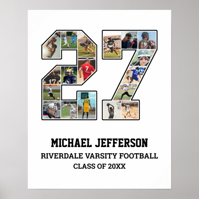 Affiche Joueur Numéro 27 Équipe sportive senior Collage ph (Devant)