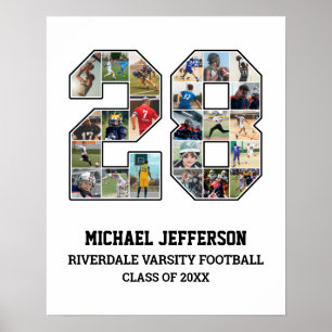 Affiche Joueur Numéro 28 Équipe sportive senior Collage ph