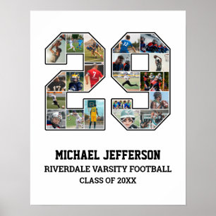 Affiche Joueur Numéro 29 Équipe sportive senior Collage ph