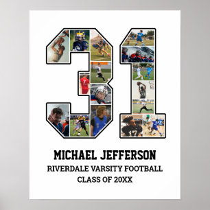 Affiche Joueur Numéro 31 Équipe sportive senior Collage ph