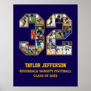 Affiche Joueur Numéro 32 Équipe sportive senior Collage ph