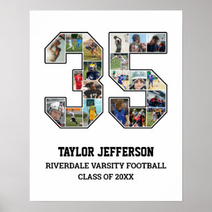 Affiche Joueur Numéro 35 Équipe sportive senior Collage ph