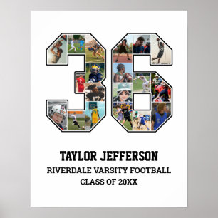 Affiche Joueur Numéro 36 Équipe sportive senior Collage ph