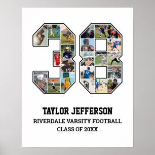 Affiche Joueur Numéro 38 Équipe sportive senior Collage ph