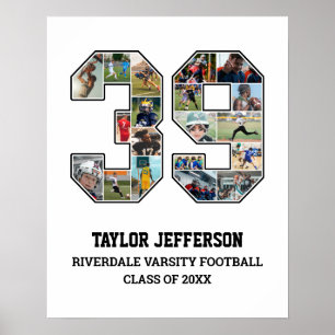 Affiche Joueur Numéro 39 Équipe sportive senior Collage ph