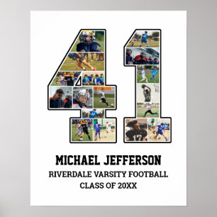 Affiche Joueur Numéro 41 Équipe sportive senior Collage ph