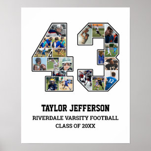Affiche Joueur Numéro 43 Équipe sportive senior Collage ph