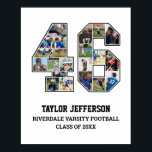 Affiche Joueur Numéro 46 Équipe sportive senior Collage ph<br><div class="desc">Collage photo personnalisé pour le joueur numéro 46. Ce cadeau photo personnalisable est parfait pour la nuit senior, le banquet sportif ou le cadeau d'anniversaire pour votre fils, fille ou étudiant athlète. C'est une excellente façon d'afficher des moments et des souvenirs précieux de leurs jeux sportifs. L'affiche présente un collage...</div>