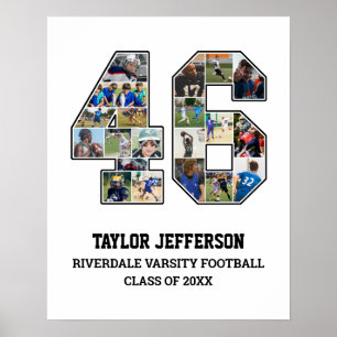 Affiche Joueur Numéro 46 Équipe sportive senior Collage ph