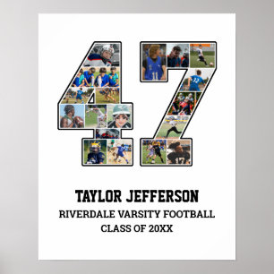 Affiche Joueur Numéro 47 Équipe sportive senior Collage ph