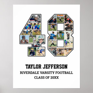 Affiche Joueur Numéro 48 Équipe sportive senior Collage ph