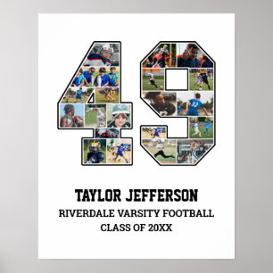 Affiche Joueur Numéro 49 Équipe sportive senior Collage ph