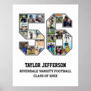 Affiche Joueur Numéro 56 Équipe sportive senior Collage ph