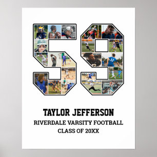 Affiche Joueur Numéro 59 Équipe sportive senior Collage ph