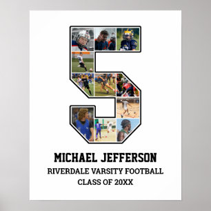 Affiche Joueur Numéro 5 Équipe sportive senior Collage pho