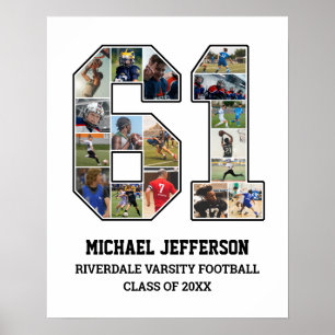 Affiche Joueur Numéro 61 Équipe sportive senior Collage ph