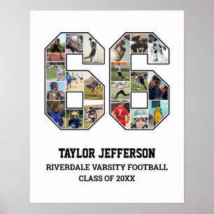 Affiche Joueur Numéro 66 Équipe sportive senior Collage ph