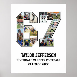 Affiche Joueur Numéro 67 Équipe sportive senior Collage ph