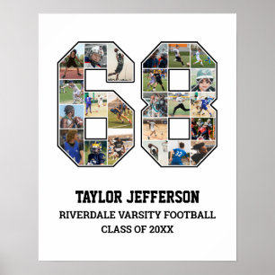 Affiche Joueur Numéro 68 Équipe sportive senior Collage ph