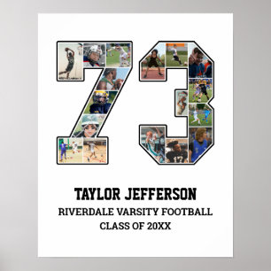 Affiche Joueur Numéro 73 Équipe sportive senior Collage ph