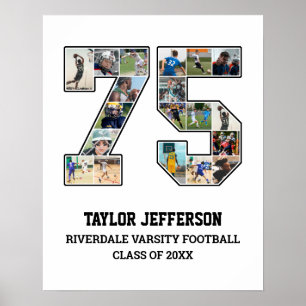 Affiche Joueur Numéro 75 Équipe sportive senior Collage ph