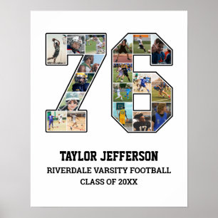 Affiche Joueur Numéro 76 Équipe sportive senior Collage ph