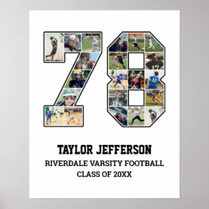 Affiche Joueur Numéro 78 Équipe sportive senior Collage ph