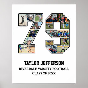 Affiche Joueur Numéro 79 Équipe sportive senior Collage ph