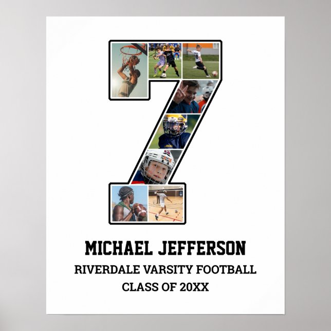 Affiche Joueur Numéro 7 Équipe sportive senior Collage pho (Devant)