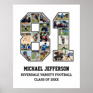 Affiche Joueur Numéro 81 Équipe sportive senior Collage ph