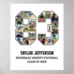Affiche Joueur Numéro 83 Équipe sportive senior Collage ph