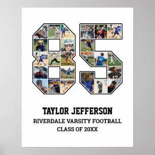 Affiche Joueur Numéro 85 Équipe sportive senior Collage ph