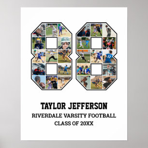 Affiche Joueur Numéro 88 Équipe sportive senior Collage ph