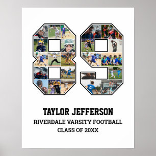 Affiche Joueur Numéro 89 Équipe sportive senior Collage ph