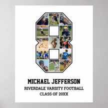 Joueur Numéro 8 Équipe sportive senior Collage pho