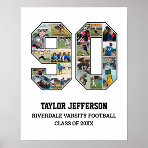 Affiche Joueur Numéro 90 Équipe sportive senior Collage ph