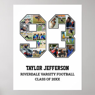 Affiche Joueur Numéro 93 Équipe sportive senior Collage ph