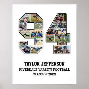 Affiche Joueur Numéro 94 Équipe sportive senior Collage ph