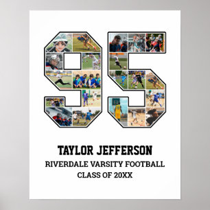 Affiche Joueur Numéro 95 Équipe sportive senior Collage ph