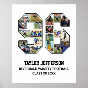 Affiche Joueur Numéro 96 Équipe sportive senior Collage ph