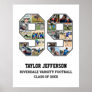 Affiche Joueur Numéro 99 Équipe sportive senior Collage ph