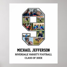 Joueur Numéro 9 Équipe sportive senior Collage pho