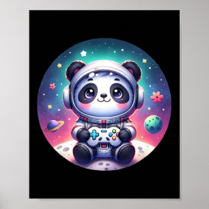 Affiche Joueur Panda ours extraterrestre de cet univers Je