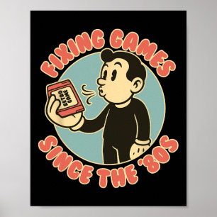Affiche Joueur Rétro Manette Vintage Jeux Hommes Femmes Ki