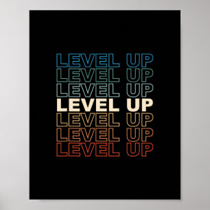 Affiche Joueur Rétro Niveau Supérieur Amateur de Jeux Vidé
