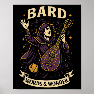 Affiche Joueur Rpg Rd D20 Dés Nerdy Geek Hommes Femmes Enf